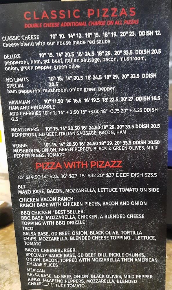 No Limits Pizza & Pool Menu image 3